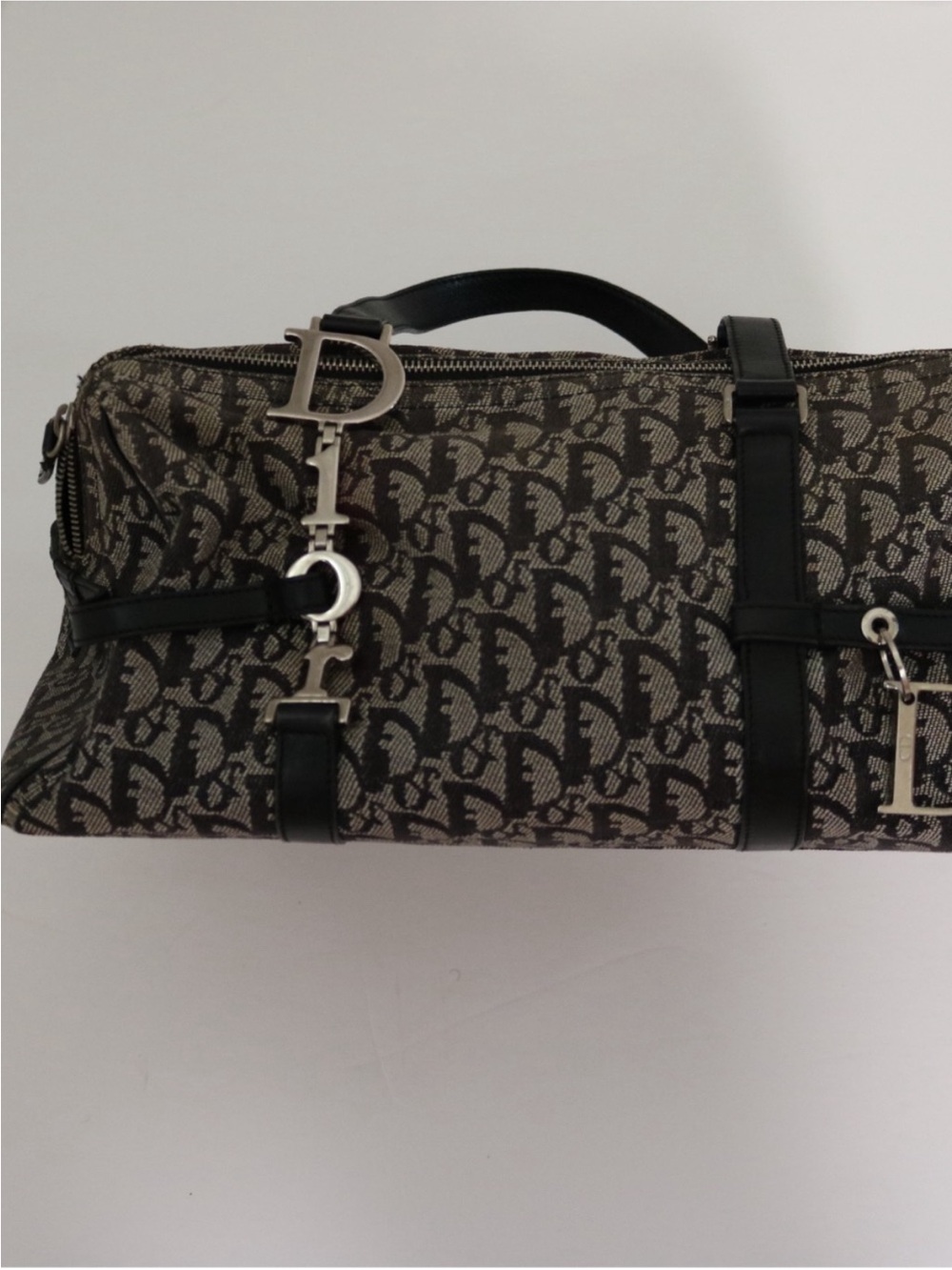 Monogram Pattern Bag in Black and Gray